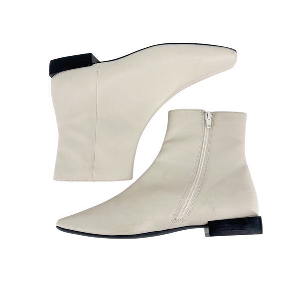 Linea PAOLO Rad Ivory Ankle Boot Square Toe Low Heel Womens Size 8.5 Winter Fit - Picture 2 of 8